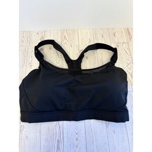 Athleta Black Sports Bra Womens XL Medium Support Strappy Back Activewear Top
